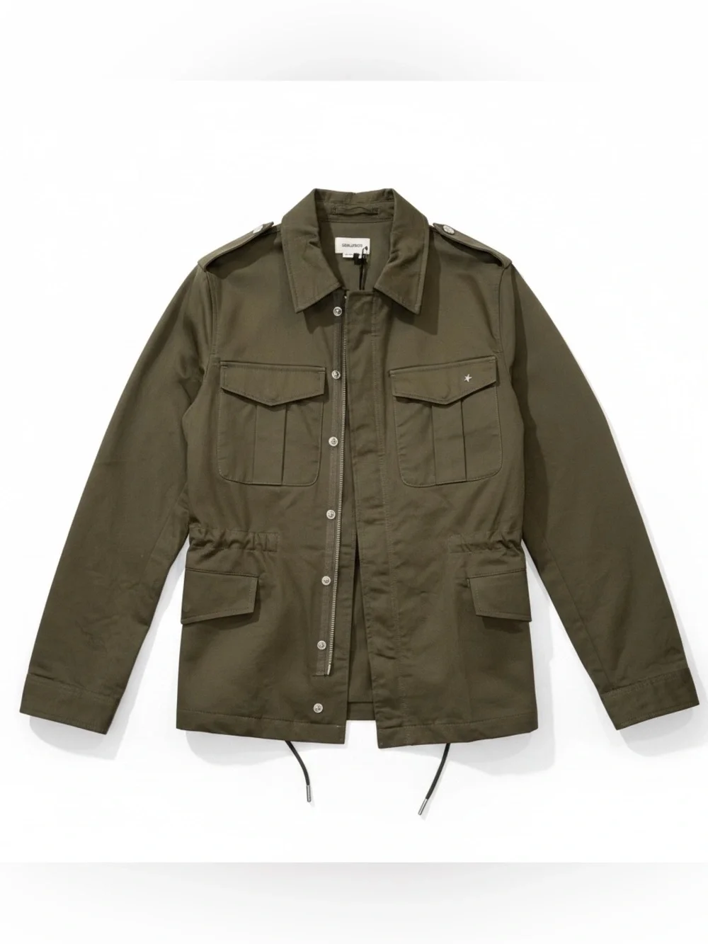 Zadig & Voltaire Kayak Art Is Truth Jacket M Khaki Military Utility NWT $598